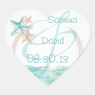 Ocean Breeze Beach Wedding Envelope Seal