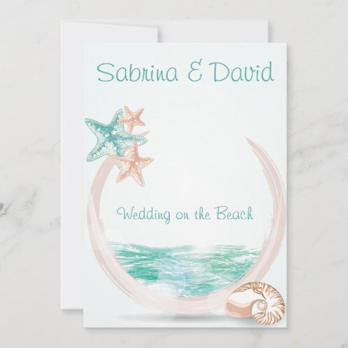 Ocean Breeze Beach Wedding Invitation