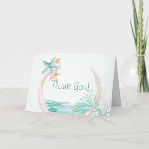 Ocean Breeze Beach Wedding Thank You Card