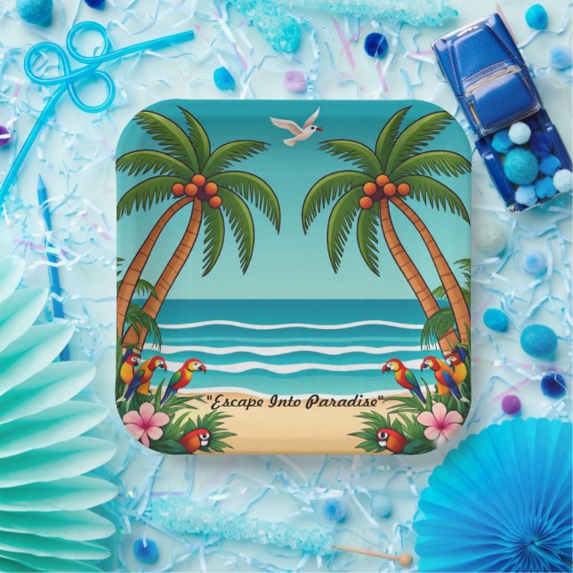 "Ocean Breeze Bliss" Paper Plates (Party)