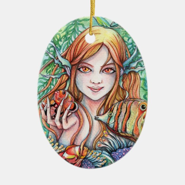 Ocean Breeze Ceramic Ornament (Front)