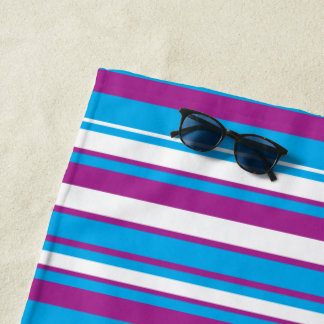 Ocean Breeze Diagonal Stripe Beach Towel