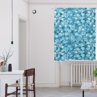 Ocean Breeze Floral Turquoise Botanical Blackout Curtains