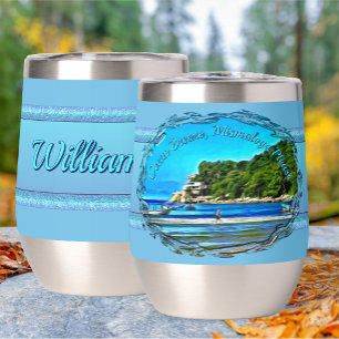 Ocean Breeze, Mismaloya Please 0346 Thermal Wine Tumbler