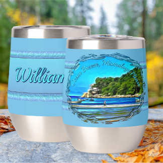 Ocean Breeze, Mismaloya Please 0346 Thermal Wine Tumbler