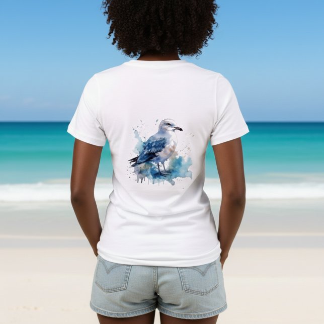 Ocean Breeze: Watercolor Seagull Tri-Blend Shirt (Creator Uploaded)