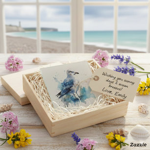 Ocean Breeze: watercolorWSeagull Glass Coaster