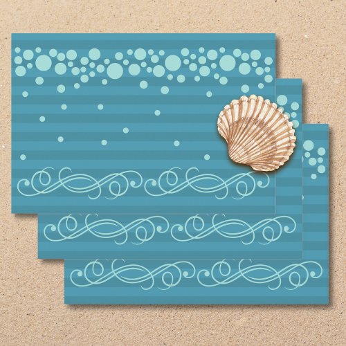 Ocean Bubble Escape Blue Stripe Gift Wrap