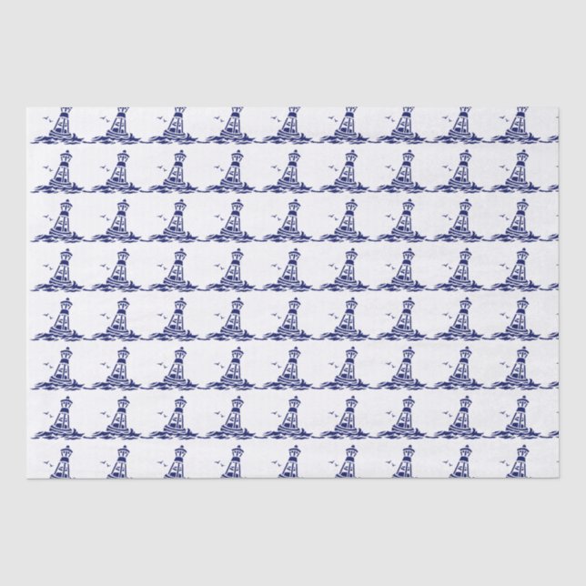 Ocean Buoy and Seagulls DIY Colors Blue  Tissue Paper (Front)