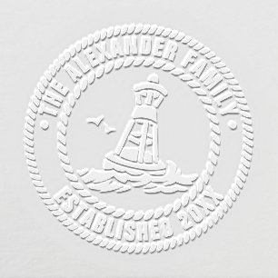 Ocean Buoy Gulls Family Name Date Estd Rope Frame Embosser