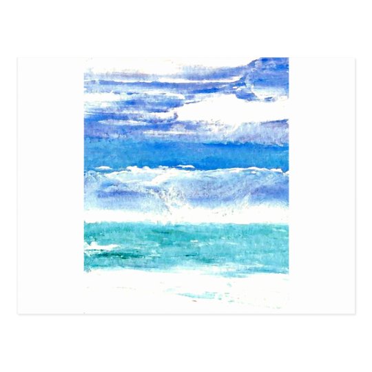 Ocean Calypso - turquoise beach surf painting Postcard