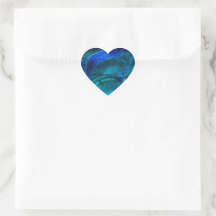 Ocean Carved Stone Heart Sticker
