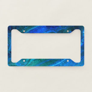 Ocean Carved Stone License Plate Frame