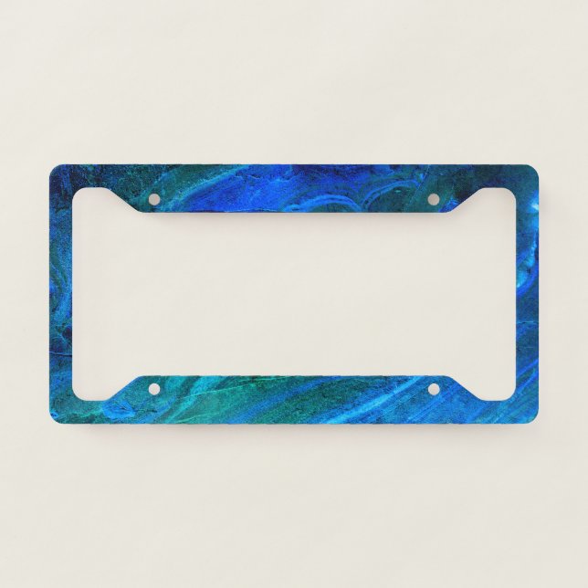 Ocean Carved Stone  License Plate Frame (Front)