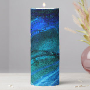 Ocean Carved Stone Pillar Candle