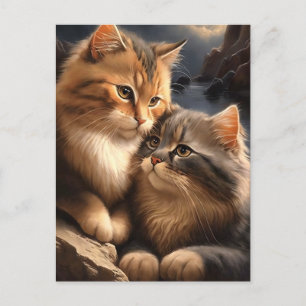 Ocean Cats Valentine/Anniversary Greeting Postcard