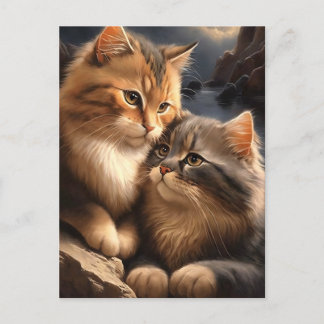 Ocean Cats Valentine/Anniversary Greeting Postcard