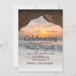 Ocean Cave Beach Celebration of Life Invitation