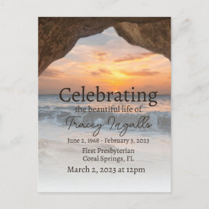 Ocean Cave Beach Celebration of Life Postcard