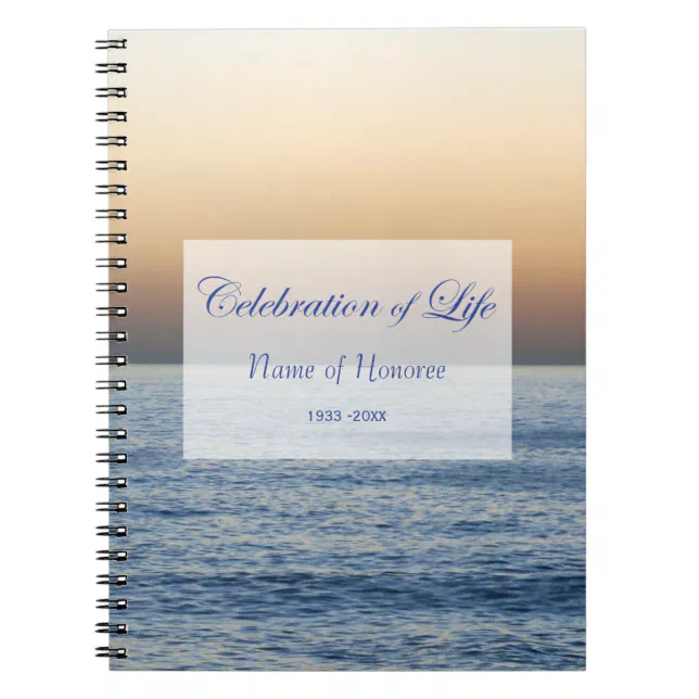 Ocean Celebration of Life Memorial Guest Book Zazzle