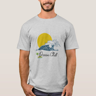 Ocean Chill Wave Sunset Beach  T-Shirt