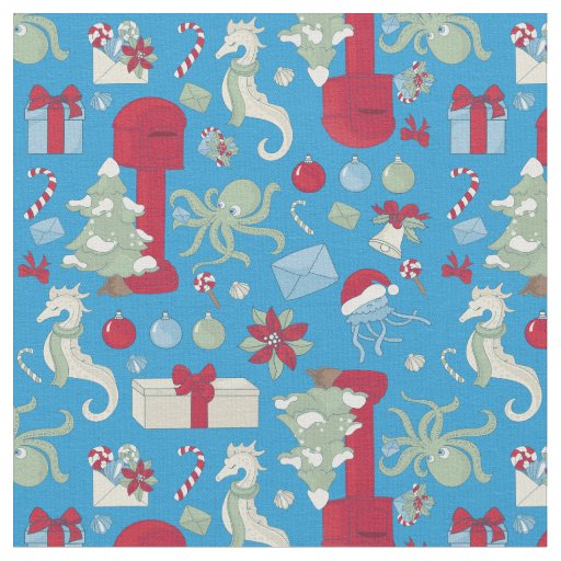 ocean christmas octopus mailbox santa jellyfish fabric