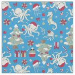 ocean christmas tree seahorse santa octopus fabric
