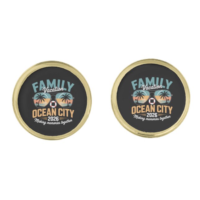 Ocean City Beach Cufflinks (Front)