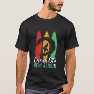 Ocean City Beach New Jersey Vintage Retro Surfing T-Shirt