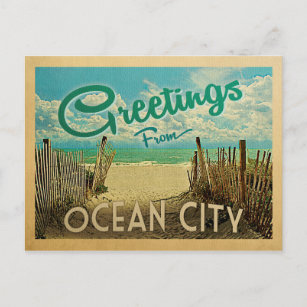 Greetings from OCEAN CITY MD Metal Sign