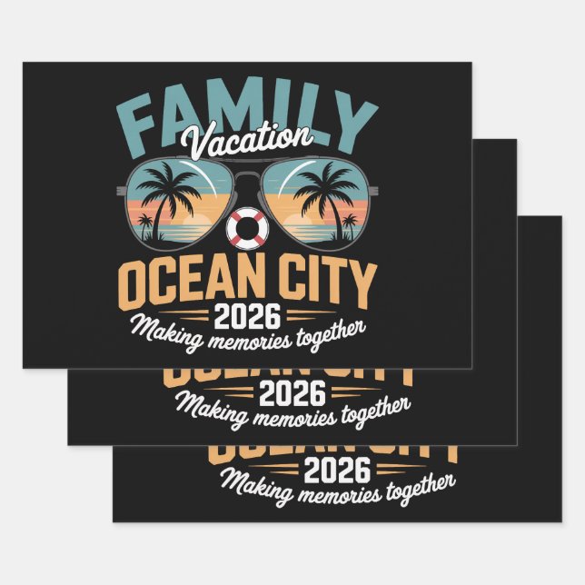 Ocean City Beach Wrapping Paper Sheets (Set)