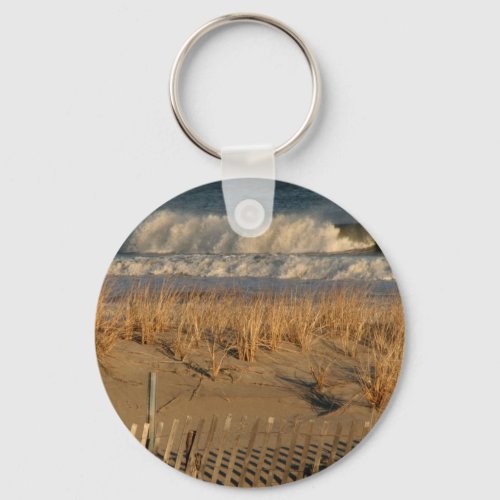 Ocean City Dunes with Waves Keychain