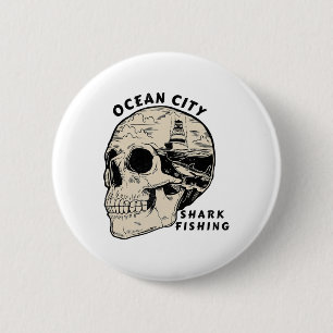 Ocean City Maryland Beach Shark Fishing Salt Button