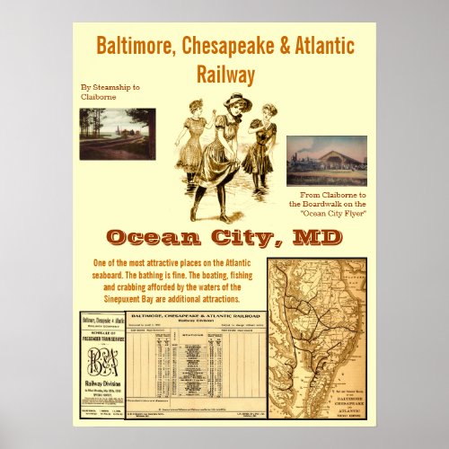 Ocean City Maryland by Rail Poster