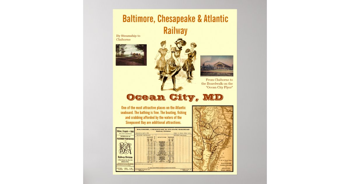 Ocean City, Maryland by Rail Poster