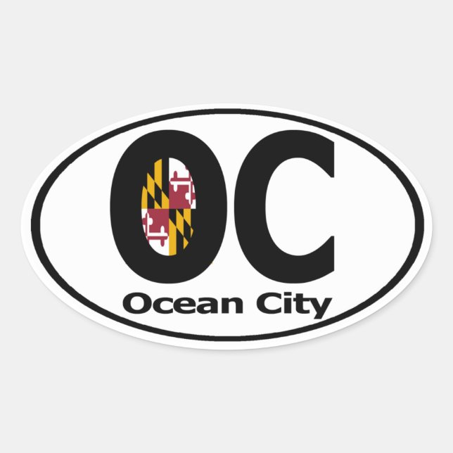 Ocean City Maryland Decal (set of 4) Oval Sticker (Front)