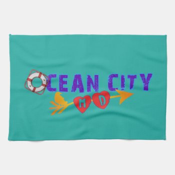 Ocean City  Maryland Kitchen Towel by Fanpower at Zazzle