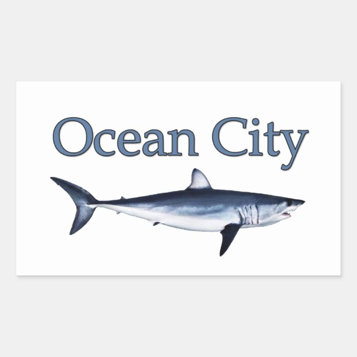 Ocean City Maryland Logo (mako shark) Rectangular Stickers