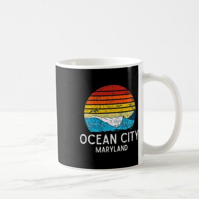 Ocean City Maryland Md Vintage Beach Ocean Family  Coffee Mug (Right)