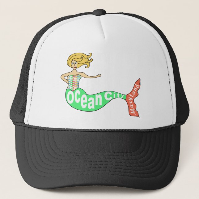 Ocean City, Maryland Mermaid Trucker Hat (Front)