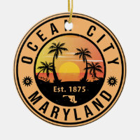 Ocean City Maryland Retro Sunset Souvenirs 60s