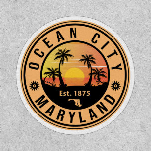Ocean City Maryland Retro Sunset Souvenirs 60s Patch