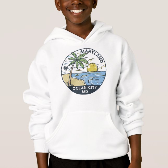 Ocean City Maryland Vintage Hoodie (Front)
