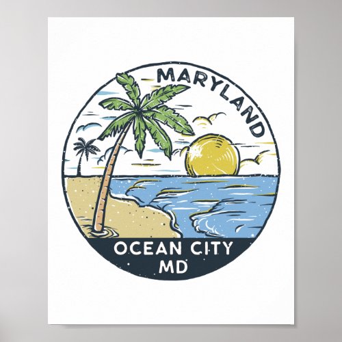 Ocean City Maryland Vintage Poster