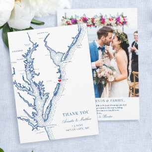 Ocean City Maryland Wedding Flat Thank You Card