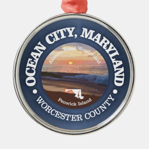 Ocean City MD C Metal Ornament