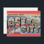 Ocean City MD Greeting Postcard<br><div class="desc">A vintage postcard greeting for Ocean City,  Maryland repurposed!</div>
