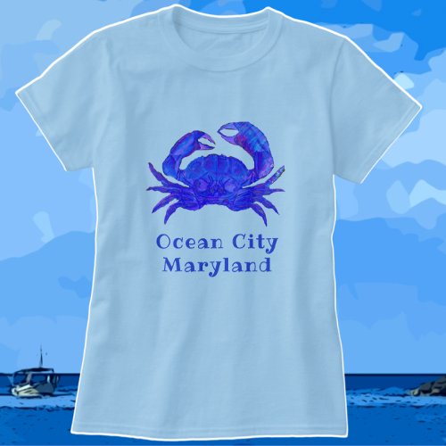 Ocean City MD Radiant Blue Crab T_Shirt