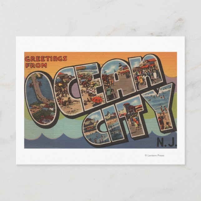 Ocean City, New Jersey - Large Letter Scenes Postcard (Front)