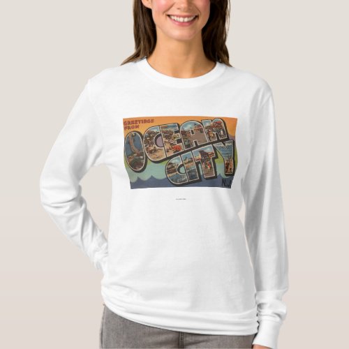 Ocean City New Jersey _ Large Letter Scenes T_Shirt